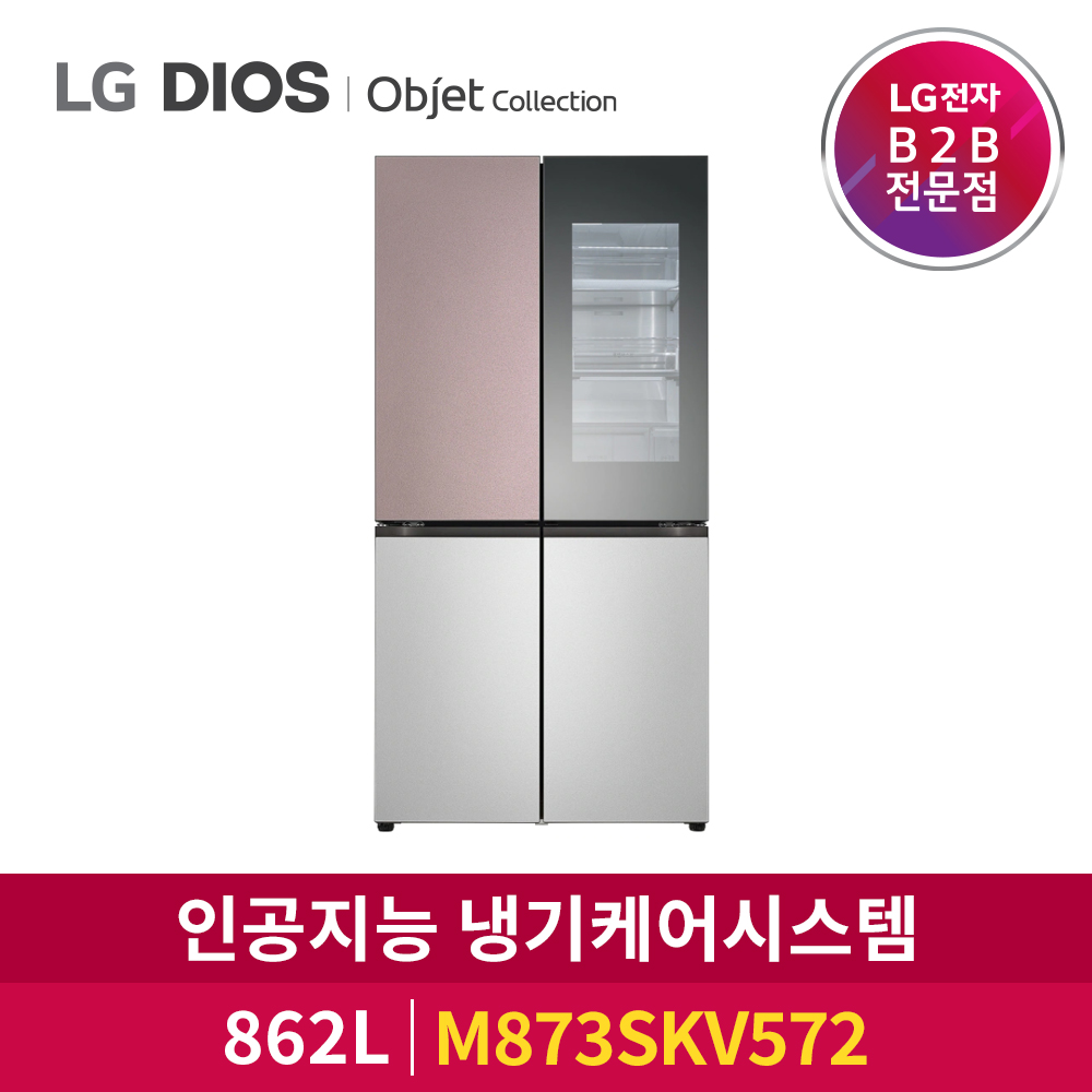 LG전자 DIOS 양문형냉장고 상냉장 오브제컬렉션 M873SKV572